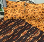 Оранжевое постельное белье"African Mask" мако-сатин евро